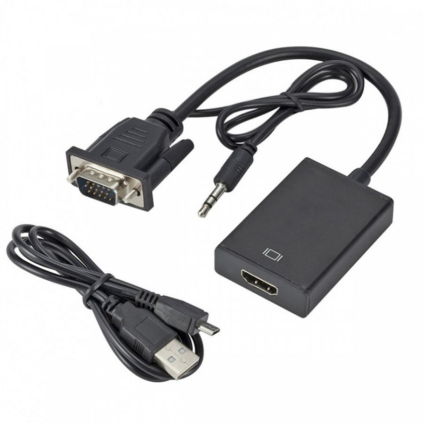 Cáp chuyển đổi tín hiệu Arigato VGA To HDMI (có âm thanh + dây cáp Micro USB)